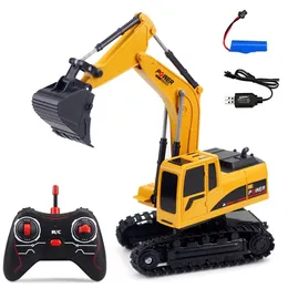 RC Trucks Mini telecomando Bulldozer 1:24 5CH 6CH lega di ingegneria auto autocarro con cassone ribaltabile gru escavatore veicolo elettrico giocattoli 201202