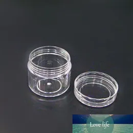 100pc / mycket 10g runda små transparenta plastflaskburkar för provlagring