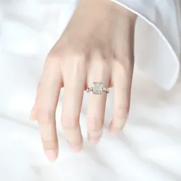 Wong المطر 925 الفضة الاسترليني الزمرد قطع خلق moissanite الأحجار الكريمة الزفاف الاشتباك الماس الدائري غرامة المجوهرات بالجملة Q1214