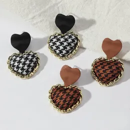 Koreansk stil hjärta dangle örhängen för kvinnor tjejer mode retro vintage handgjorda örhängen smycken valentins dag gåvor