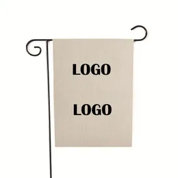 DIY Bahçe Bayrağı Özel Logo Keten 30 * 45 cm veya 32 * 47 cm Ücretsiz DHL UPS FedEx Toptan Fabrika Outlet