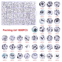 1850pcs Acrylic Mixed And Number Circle Round Individual Letter Alphabet Beads For DIY Bracelet Jewelry Y200730