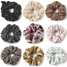 Scrunchies Fabric Art Hairbands Gummi String Wave Point Leopard Print Hårpinnar Tillbehör Vårstil Europa Amerika Hot Sale 3 2qya