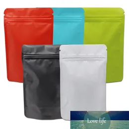 50pcs/Lot Stand Up Resealable Pure Aluminum Foilk Storage Bag Coffee Powder Packing Self Seal Matte Package Bag