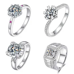 Imitacja Mosangshi Osiem Serca Arrow Ring Kobiet Jeden proste Six Claw Wedding Diamond Broadcast