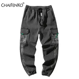 Chaifenko hip hop cargo byxor män mode harajuku harem byxa streetwear casual joggare sweatpant multi-pocket slips fötter män jean g220224