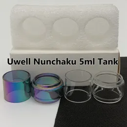 Nunchaku 5ml bag Normal Bulb Tube 8ml Clear Rainbow Replacement Glass Tube Extended Bubble Fatboy 3pcs/box Retail Package