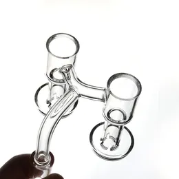 Podwójna głowa terp próżnia kwarcowa paznokci z fazowaną krawędź dym najnowszy styl dla DAB Rig szklane bongi wodne fajki fit perl