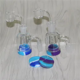 Rökning Tillbehör Glas Reclaim Catcher Adapter 14mm 18mm Man Kvinna 45 90 med Reclaimer Dome Nail Ash Catchers Adaptrar för Bongs DAB Rigs