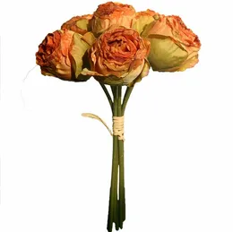 Bukiet różany dla nowożeńców na wesele Walentynki sztuczne kwiaty vintage róża wiązka