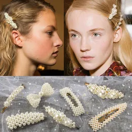 Headpieces Pearl Hair Summer Geometric Snap Barrettes Stick Hairpin Accessories for Women Clips Styling Tools