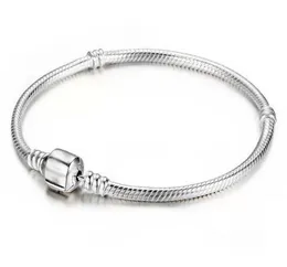 925 Sterling Silver Armband 3mm Snake Chain Charm Bead Bangle Armband Smyckesgåva för män kvinnor