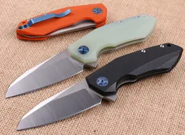 High Quality 0456 Flipper Folding Blade Knife 9Cr18Mov Satin Blade G10 Handle EDC Pocket Knifes with Retail box package