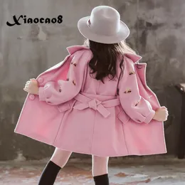 Casaco de roupa infantil de outono meninas inverno jaquetas de lã crianças morno outerwear moda criança bebê meninas princesa jaquetas 201155