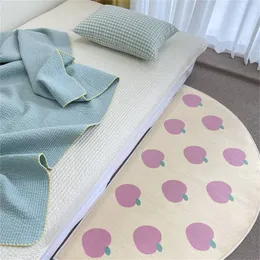 Teppiche Nordic Halbkreis Apfel Flanell Bodenmatte Teppiche Baby Kinderzimmer Kinderzimmer Dekor Teppich Eingangsmatten Schlafzimmer Home Nachttisch Dekoration