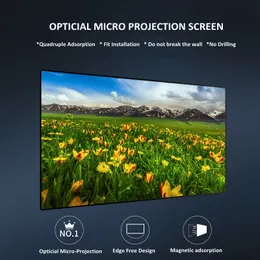 S1 80 '' 90 '' 100 '' 16: 9 HDTV Optical Micro Projenia ALL Naprawiono ekran projektora magnetycznego 1.6 Zysk dla projektorów długich ogniskowych