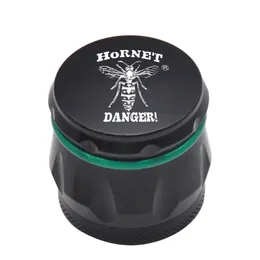 HORNET Smerigliatrice per erbe in metallo stile tamburo con raschietto per polline 43MM 4 pezzi Mini smerigliatrice per tabacco in metallo con denti affilati