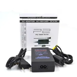 EU US Plug AC Adapter Strömförsörjningskonverterare Väggresor för Sony PS2 70000 spelkonsol
