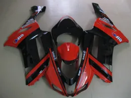 Custom Motorcycle Fairing Kit para Kawasaki Ninja ZX6R 636 07 08 ZX 6R 2007 2008 ABS Quente Vermelho Vermelho Conjunto de Carias Pretas + Presentes KB23