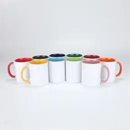 Sublimation Coffee Mug Multi Color 11oz Sublimation Ceramic Tumblers with Handle Dye Thermal Transfer Printing Coffee Mugs A02