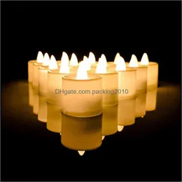 Ljus heminredning trädgård flamelös led te -batteridriven Colof flimrande pelare votive tealight romantisk festdekor zxf1616 dr