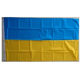 Ukraina Kraj National Flags 3'x5'ft 100D Poliester Gorąca sprzedaż Wysoka jakość na świeżym powietrzu z dwoma mosiądzami