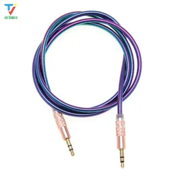 Aux Gradient Color Cable 3.5mm do samochodów Kabel Audio Słuchawki Rozszerzenie Kod Rozszerzenie Dla Telefonu MP3 Zestaw Słuchawkowy Głośnik 30 sztuk / partia