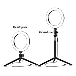 Led Ring Light Selfie Circle Lamp Desk Ringlight med Tripod Stand för Makeup Selfie Photo Video Live Stream på YouTube Tiktok