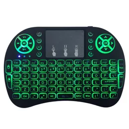Высокое качество Игровая клавиатура I8 Мини беспроводной 2.4G портативная сенсорная панель аккумуляторная батарея воздушная мышь пульт дистанционного управления с 7 цветной подсветкой