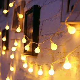Cherry Balls LED Fada String Cordas Luzes Bateria Operado Quarto De Casamento Natal Ao Ar Livre Garland Decoração Y201020