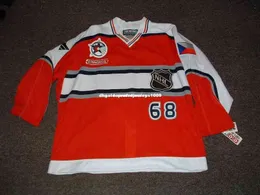 Aangepaste Jaromir Jagr #68 2000 All Star Game Toronto World Hockey Jersey Mens Gepersonaliseerde stiksels truien
