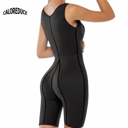 Neoprene Treinador de cintura Bodysuit Sauna Terno Cintura Cincher Bodysuit Workout Suor Tummy Controle Sauna Slimming Body Shaper LJ201209