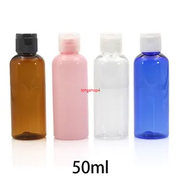 Bottiglia di plastica trasparente da 50 ml Contenitore cosmetico vuoto con tappo a scatto Contenitore riutilizzabile Toner viso per trucco Bottiglie per imballaggio da viaggio Spedizione gratuitabuona qualità