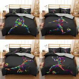 Zeimon Luxury Basketboll Fotboll Tryckt Sängkläder för Queen King Size Quilt Cover Pillowcase Sport Duvet Cover Sets for Home 201114