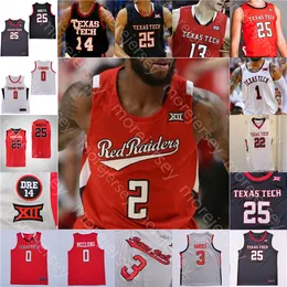 Custom 2022 Texas Tech Basketball Jersey NCAA College Adonis Arms Marcus Santos-Silva Mylik Wilson Sardaar Calhoun Daniel Batcho Clarence Nadolny