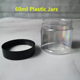 Boş ambalaj şişeleri Hologram 3.5 gram 60 ml İnce Nane mylar çanta plastik kavanoz tankı kuru ot çiçek Konteyner