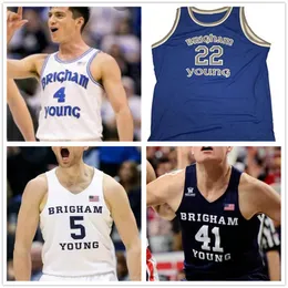 College basket bär BYU 13 Taylor Maughan Brigham Young Cougars 15 Cameron Pearson 2020 Basketballtröjor 21 Trevin Knell 23 Yoeli Childs 24 Evan Troy