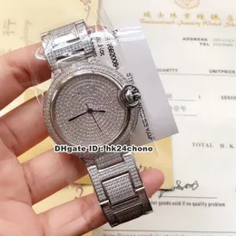 3 estilos Relógios de luxo de alta qualidade 36mm diamante completo Quartz Womens Watch Sapphire Diamantes Dial Pulseira de Aço Senhoras Senhoras relógios de pulso