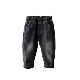 Jeans Boys Black Tjock Wam Vinter Fleece Barnbyxor Spädbarn Toddler Kids Byxor Kläder för Baby Boy Denim