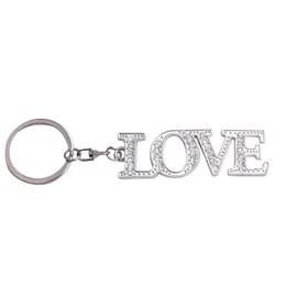 Romantisk diamantbrev nyckelring pendelle Metal Love Keyring Par Key Chain Pendants Fashion Accessories Gifts