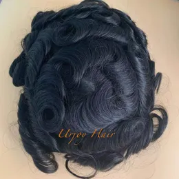 Męskie włosy 100% Indian Human Virgin Remy Hair Toupee dla mężczyzn, człowiek ludzkich włosów perukę na toupee dla mężczyzn i starych mężczyzn