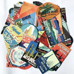 50Pcs Outdoor Travel Vintage Retro Hotel Restraunt Stickers Pack Car Bike Luggage Sticker Laptop Skateboard Motor Water Bottle Decal