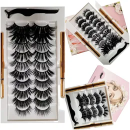 10/5 Par Magnetiska ögonfransar 25mm Falsk Mink Ögonfransar Magnetiska Eyeliner Set Magnetiska Falska Ögonfransar Eyelash Extension Makeup