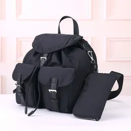 Conjunto duplo mochila de lona fashion para mulheres mochila fashion para homens bolsa de ombro bolsa mochila clássica bolsa carteiro tecido pára-quedas