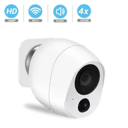 Outdoor IP-kamera 1080p HD Batteri WiFi Wireless Surveillance Cameras 2MP Hem Säkerhet PIR Alarm Audio Low Power