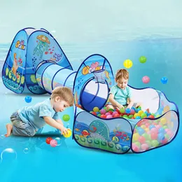 3 i 1 hav barn tält hus leksak boll pool bärbara barn tipi tält med krypande tunnel pool boll pit hus barn tält lj200923