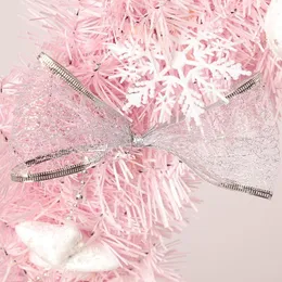 Weihnachtsdekorationen, rosa PVC-Perlenkette, Girlande, dekorativer Kranz, Türbehang, Wand, Haushalt, Schaufenster, Restaurant-Dekoration1