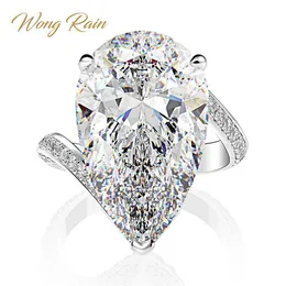 Wong Rain Luxo 100% Prata Esterlina 925 Criada Moissanita Pedra Preciosa Noivado De Casamento Anel De Diamantes Jóias Finas Atacado 201119