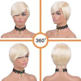 613 Parrucche umane Bob corte Evidenzia capelli vergini Parrucca taglio pixie Parrucche di capelli umani Lisci Capelli economici Naturali Bob umano al 100% Wigfactory terribile