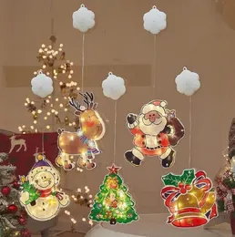 Najnowszy Santa Claus Bell Snowman Elk Choinki Led Light Ssania Cup Light Window Decoration Christmas Lantern